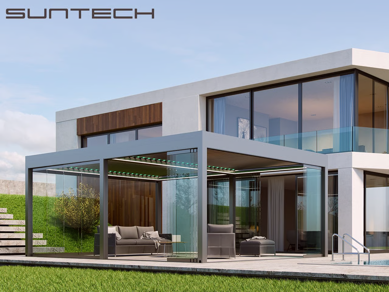 Exklusiver Kaltwintergarten von SUNTECH Sonnenschutzsysteme