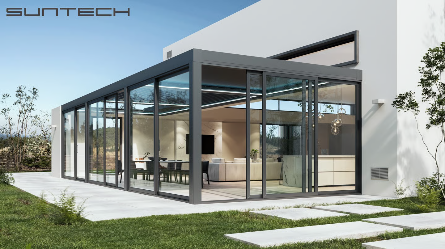 Elegante Glasschiebeanlagen von SUNTECH Sonnenschutzsysteme